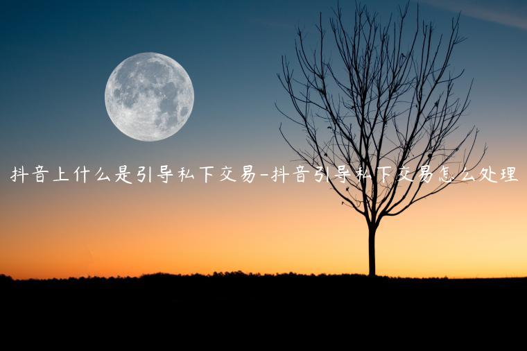 抖音上什么是引導(dǎo)私下交易-抖音引導(dǎo)私下交易怎么處理